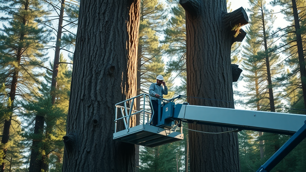 Modern tree trimming equipment in use, best tree trimming company and tree removal services, [Your City]