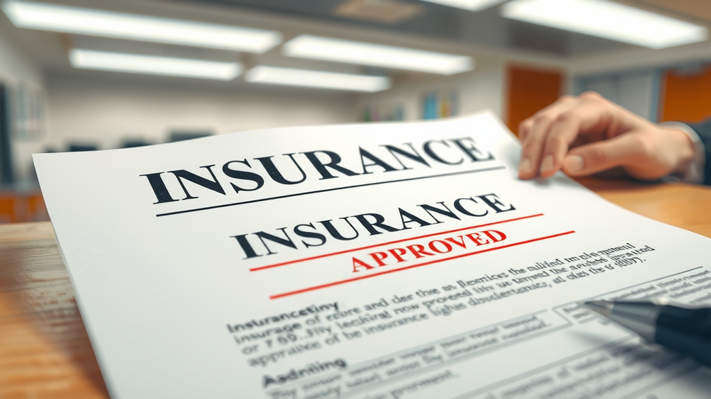 tree removal insurance document, closeup approved insurance policy, ensuring general liability coverage for property damage