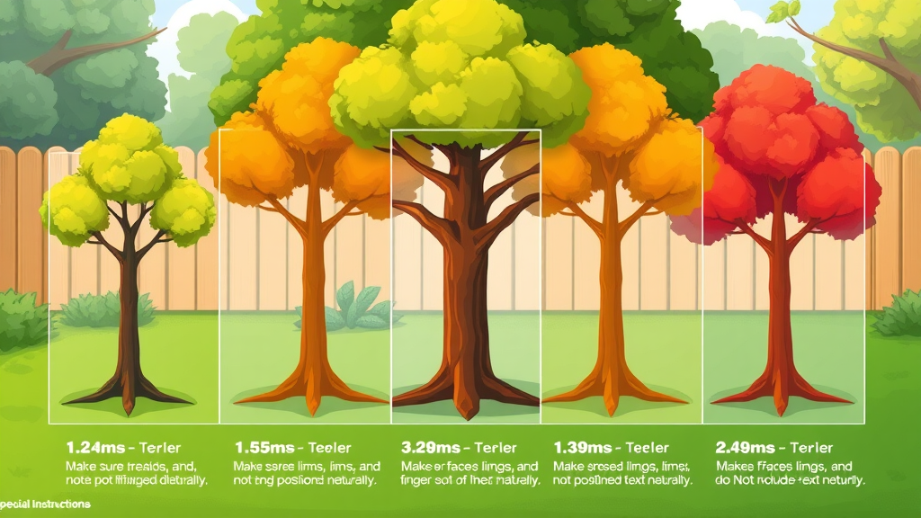 tree risk assessment infographic illustration, risk levels for tree health, clear sections, colorful and easy to understand